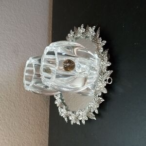 GORGEOUS Pair of 4" RCR Crystal Candle Holders Made in Italy